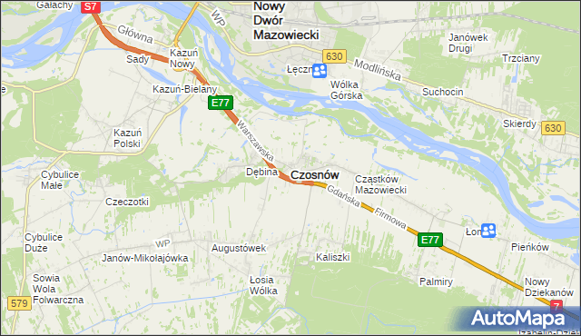 mapa Czosnów, Czosnów na mapie Targeo