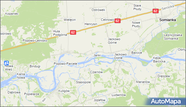 mapa Janki gmina Somianka, Janki gmina Somianka na mapie Targeo