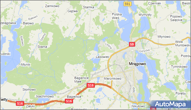 mapa Lasowiec, Lasowiec na mapie Targeo