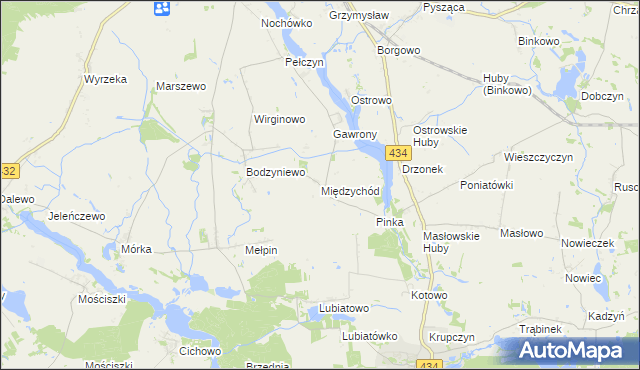 mapa Międzychód gmina Dolsk, Międzychód gmina Dolsk na mapie Targeo