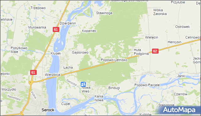 mapa Popowo-Letnisko, Popowo-Letnisko na mapie Targeo