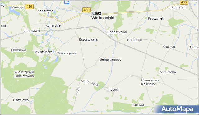 mapa Sebastianowo, Sebastianowo na mapie Targeo
