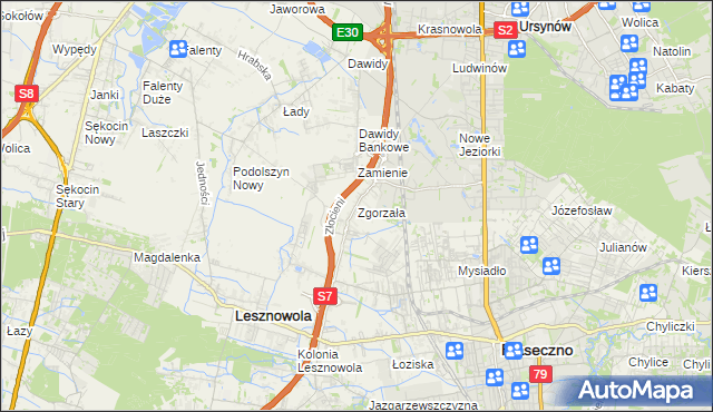 mapa Zgorzała, Zgorzała na mapie Targeo