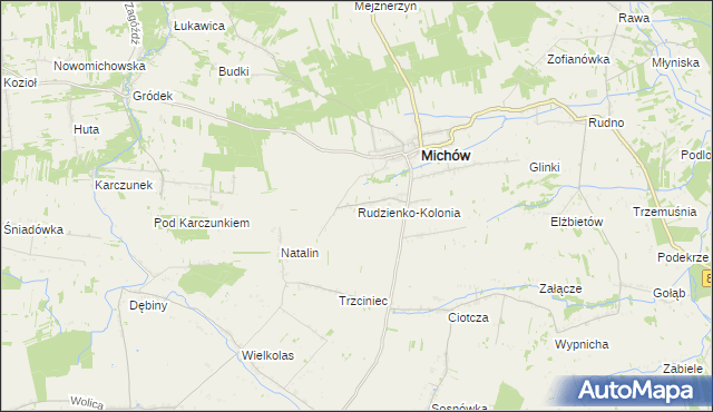 mapa Rudzienko-Kolonia, Rudzienko-Kolonia na mapie Targeo