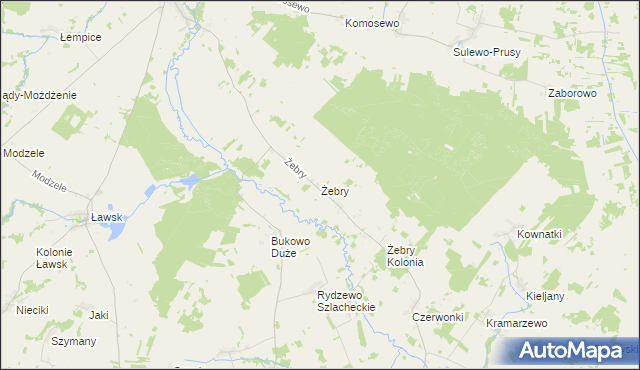 mapa Żebry gmina Wąsosz, Żebry gmina Wąsosz na mapie Targeo