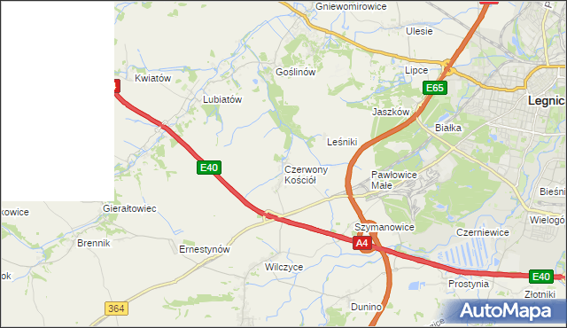 mapa Czerwony Kościół, Czerwony Kościół na mapie Targeo