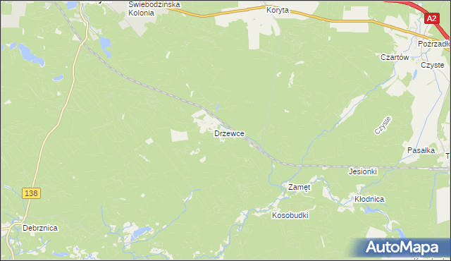 mapa Drzewce Kolonia, Drzewce Kolonia na mapie Targeo