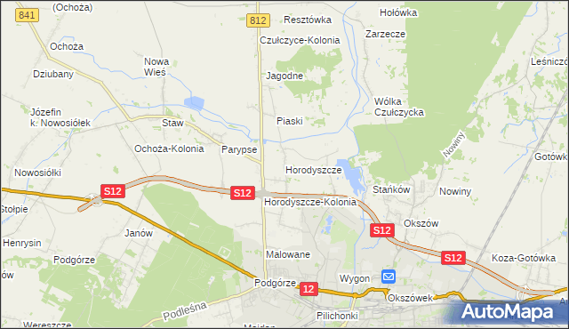 mapa Horodyszcze gmina Chełm, Horodyszcze gmina Chełm na mapie Targeo