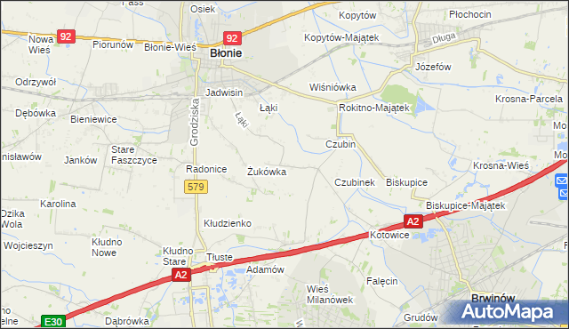 mapa Milęcin, Milęcin na mapie Targeo