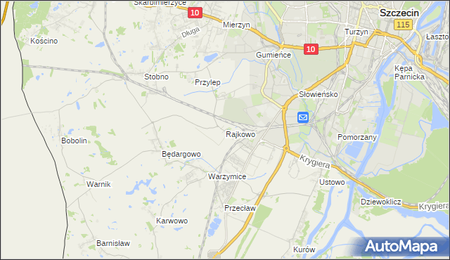 mapa Rajkowo, Rajkowo na mapie Targeo