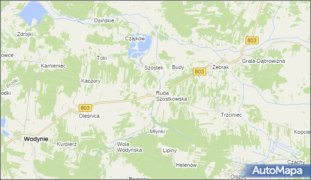 mapa Ruda Szostkowska, Ruda Szostkowska na mapie Targeo