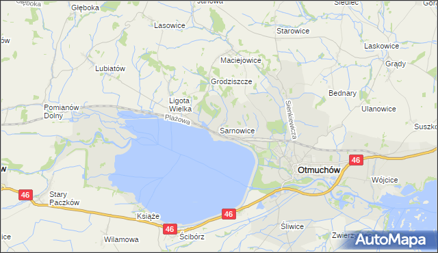 mapa Sarnowice, Sarnowice na mapie Targeo