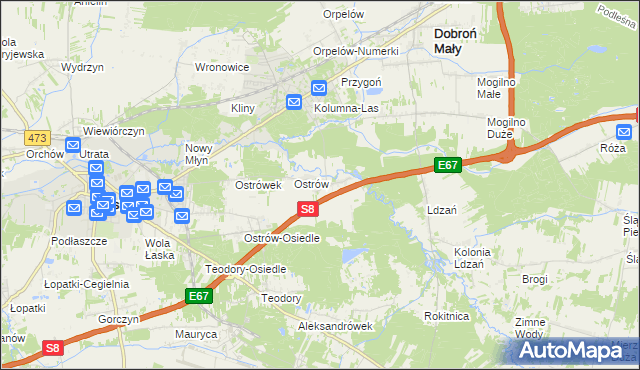 mapa Barycz gmina Dobroń, Barycz gmina Dobroń na mapie Targeo