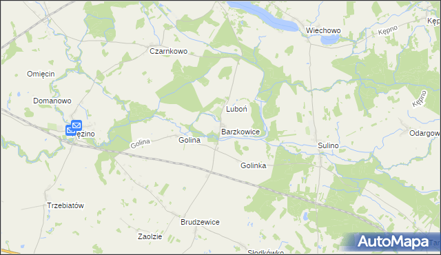 mapa Barzkowice, Barzkowice na mapie Targeo