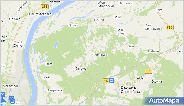 mapa Czemlewo, Czemlewo na mapie Targeo