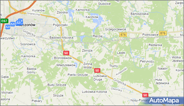 mapa Dwórzno gmina Mszczonów, Dwórzno gmina Mszczonów na mapie Targeo