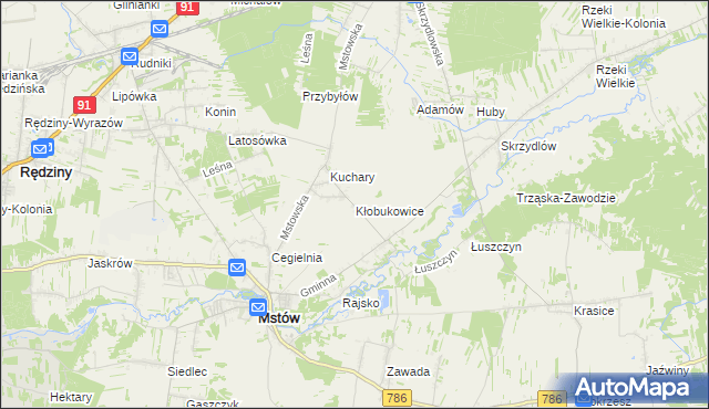 mapa Kłobukowice, Kłobukowice na mapie Targeo