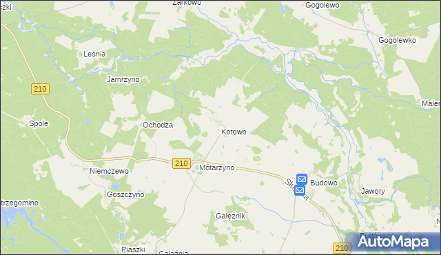 mapa Kotowo gmina Dębnica Kaszubska, Kotowo gmina Dębnica Kaszubska na mapie Targeo