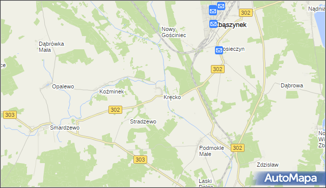 mapa Kręcko, Kręcko na mapie Targeo