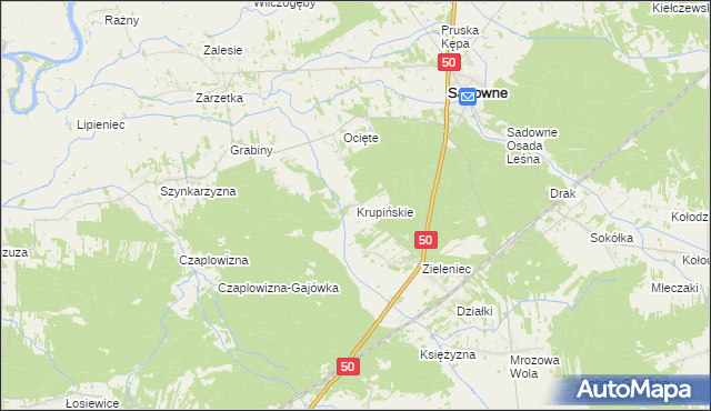 mapa Krupińskie, Krupińskie na mapie Targeo