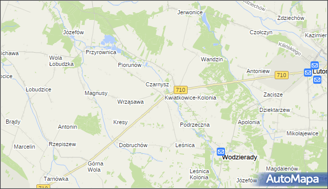 mapa Kwiatkowice-Kolonia, Kwiatkowice-Kolonia na mapie Targeo