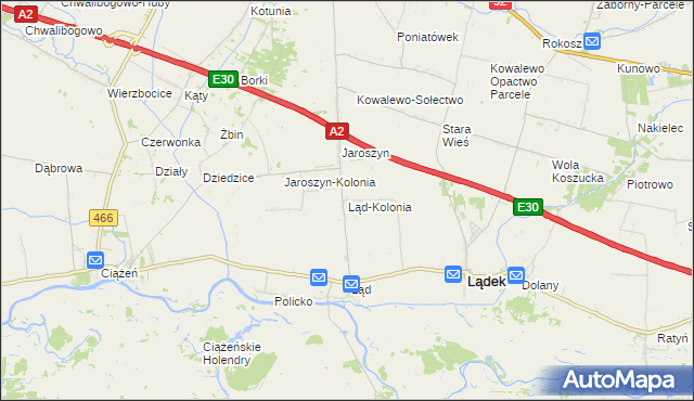 mapa Ląd-Kolonia, Ląd-Kolonia na mapie Targeo