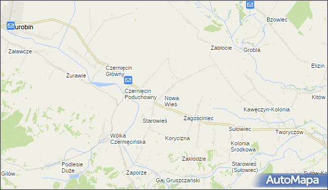 mapa Nowa Wieś gmina Turobin, Nowa Wieś gmina Turobin na mapie Targeo