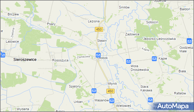 mapa Ołobok gmina Sieroszewice, Ołobok gmina Sieroszewice na mapie Targeo