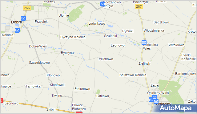 mapa Pilichowo gmina Osięciny, Pilichowo gmina Osięciny na mapie Targeo