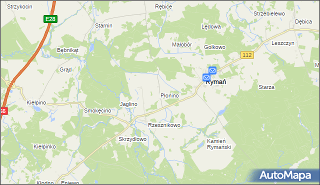 mapa Płonino, Płonino na mapie Targeo