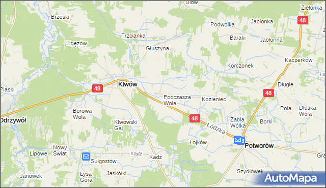 mapa Podczasza Wola, Podczasza Wola na mapie Targeo