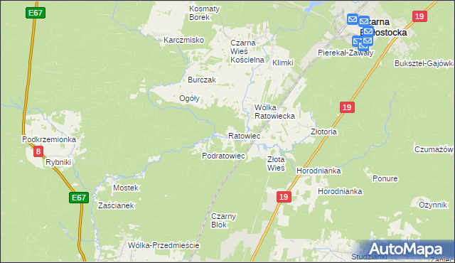 mapa Ratowiec, Ratowiec na mapie Targeo