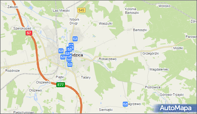 mapa Robaczewo, Robaczewo na mapie Targeo