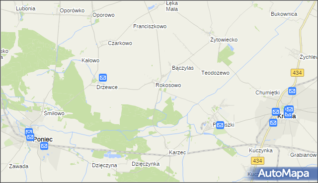 mapa Rokosowo Osada, Rokosowo Osada na mapie Targeo