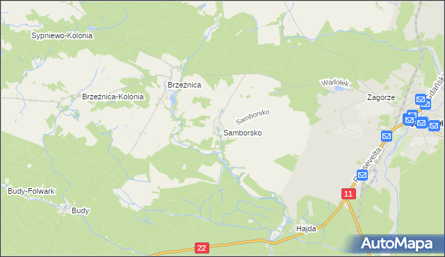 mapa Samborsko, Samborsko na mapie Targeo