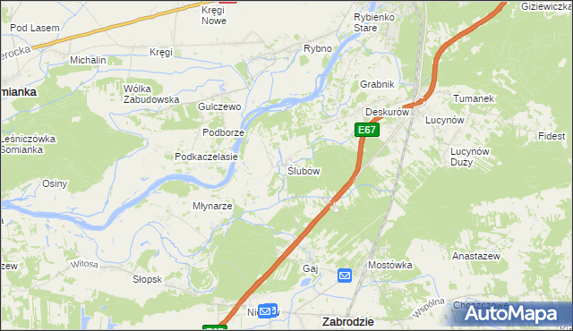 mapa Ślubów gmina Wyszków, Ślubów gmina Wyszków na mapie Targeo