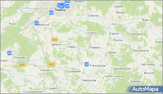 mapa Stasinów gmina Tłuszcz, Stasinów gmina Tłuszcz na mapie Targeo