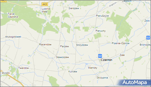 mapa Strzydzew, Strzydzew na mapie Targeo