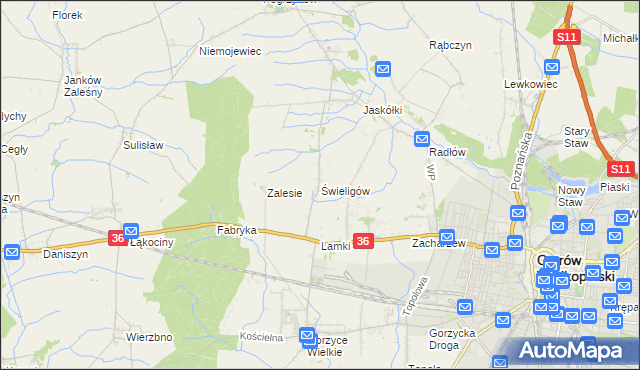 mapa Świeligów, Świeligów na mapie Targeo