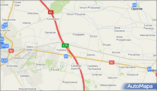 mapa Uroczysko Leśne, Uroczysko Leśne na mapie Targeo