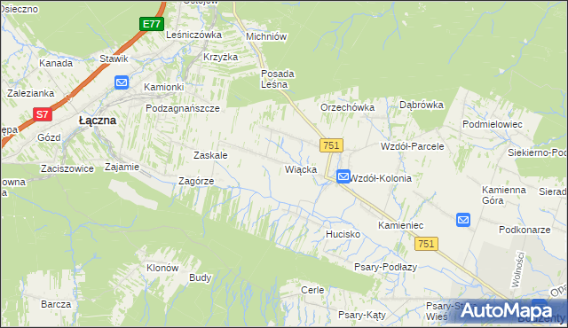 mapa Wiącka, Wiącka na mapie Targeo