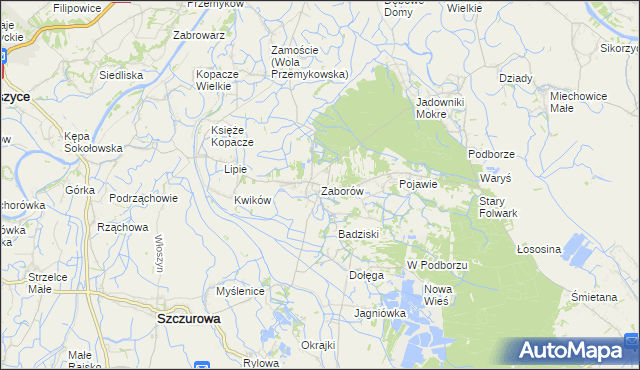 mapa Zaborów gmina Szczurowa, Zaborów gmina Szczurowa na mapie Targeo