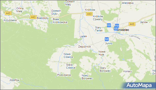 mapa Zaguźnica, Zaguźnica na mapie Targeo