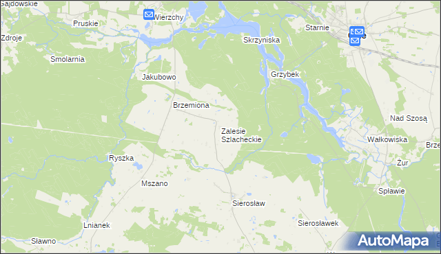 mapa Zalesie Szlacheckie, Zalesie Szlacheckie na mapie Targeo