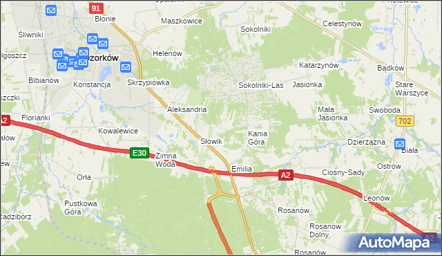mapa Adolfów gmina Zgierz, Adolfów gmina Zgierz na mapie Targeo