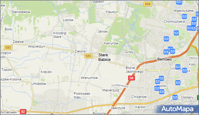 mapa Babice Nowe, Babice Nowe na mapie Targeo