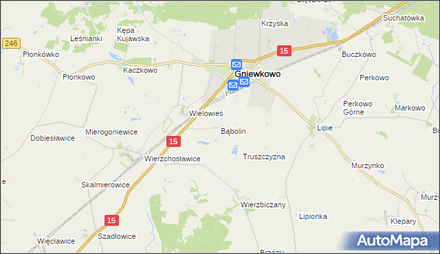 mapa Bąbolin, Bąbolin na mapie Targeo