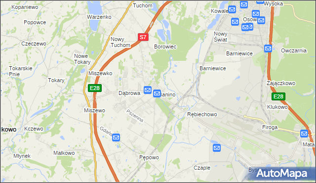 mapa Banino, Banino na mapie Targeo