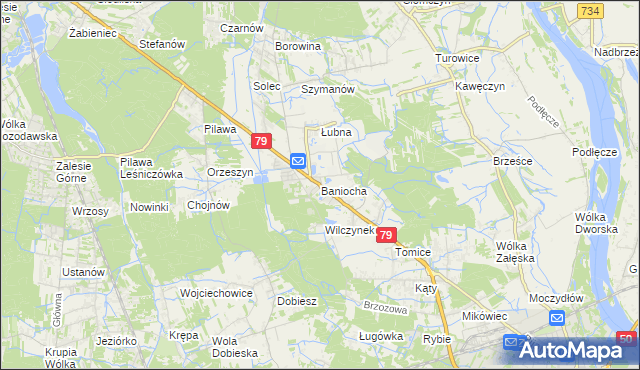 mapa Baniocha, Baniocha na mapie Targeo