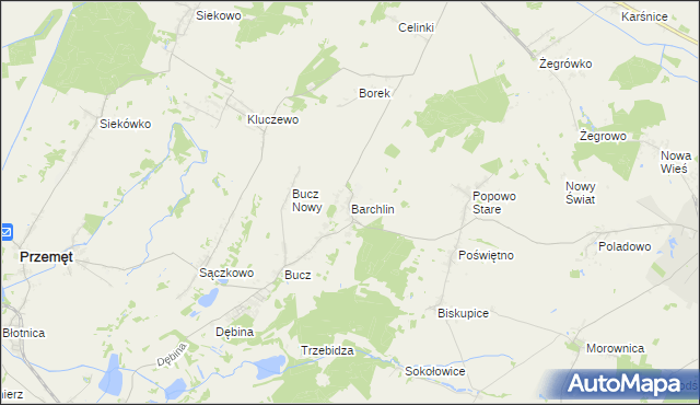 mapa Barchlin, Barchlin na mapie Targeo